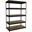 Home Square 2 Piece Riveted Metal Shelving Unit Set with 5 Shelf in Black