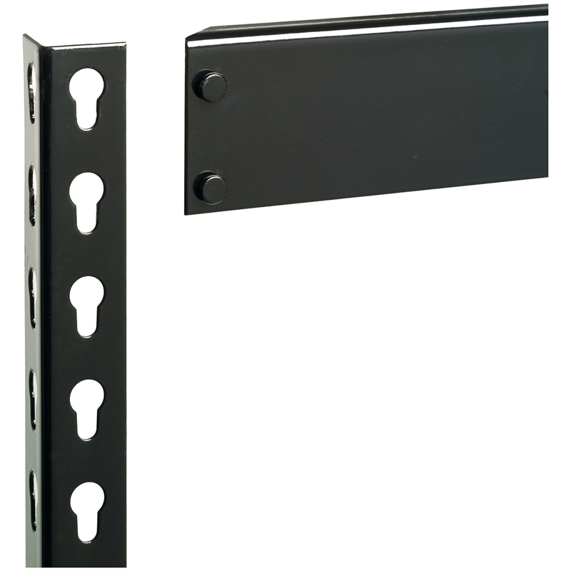 Home Square 2 Piece Riveted Metal Shelving Unit Set with 5 Shelf in Black