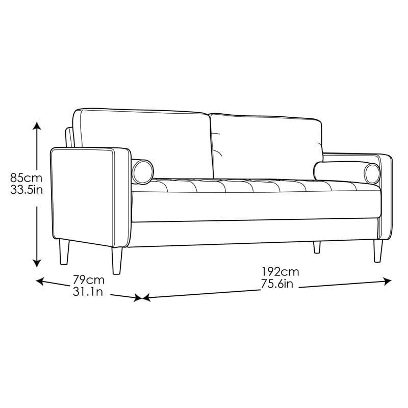 Home Square 2 Piece Fabric Upholstery Sofa Set in Heather Gray