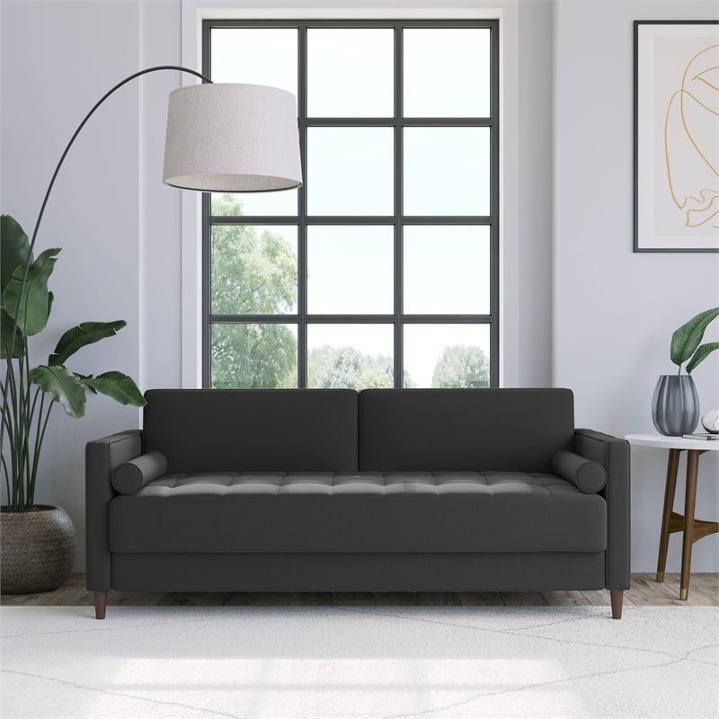Home Square 2 Piece Fabric Upholstery Sofa Set in Heather Gray