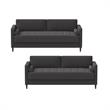 Home Square 2 Piece Fabric Upholstery Sofa Set in Heather Gray