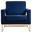Home Square 2 Piece Upholstered Velvet Accent Chair Set in Noah Navy