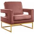 Home Square 2 Piece Upholstered Velvet Accent Chair Set in Noah Pink