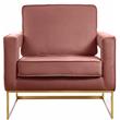 Home Square 2 Piece Upholstered Velvet Accent Chair Set in Noah Pink