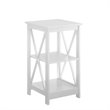 Home Square 2 Piece Square Solid Wood End Table Set in White
