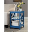 Home Square 2 Piece Square Solid Wood End Table Set in Blue
