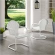 Home square 2 Piece Tulip UV-resistant Metal Patio Chair Set in White