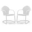 Home square 2 Piece Tulip UV-resistant Metal Patio Chair Set in White