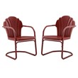 Home Square 2 Piece Tulip UV-resistant Metal Patio Chair Set in White