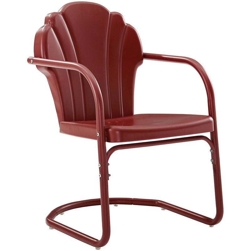 Home Square 2 Piece Tulip UV-resistant Metal Patio Chair Set in White