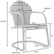 Home Square 2 Piece Tulip UV-resistant Metal Patio Chair Set in White