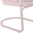 Home Square 2 Piece Tulip UV-resistant Metal Patio Chair Set in Pink