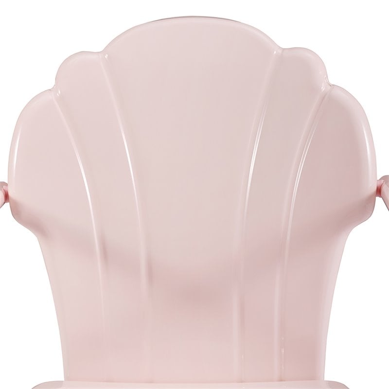Home Square 2 Piece Tulip UV-resistant Metal Patio Chair Set in Pink