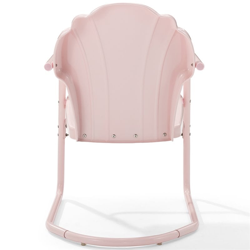 Home Square 2 Piece Tulip UV-resistant Metal Patio Chair Set in Pink