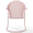 Home Square 2 Piece Tulip UV-resistant Metal Patio Chair Set in Pink