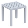 Home Square 2 Piece Square Resin Patio Side Table Set in Silver Gray