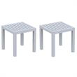 Home Square 2 Piece Square Resin Patio Side Table Set in Silver Gray
