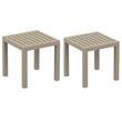 Home Square 2 Piece Square Resin Patio Side Table Set in Dove Gray
