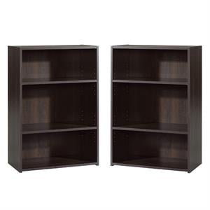 Home Square 2 Piece Modern Engineered Wood Bookcase Set in Cinnamon Cherry