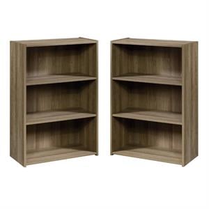 Home Square 2 Piece Modern Engineered Wood Bookcase Set in Summer Oak