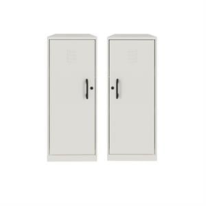 home square 2 piece metal storage locker cabinet set with 3 shelf in white