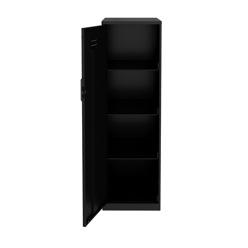 Home Square 2 Piece Metal Personal Locker Cabinet Set with 4 Shelf in Black