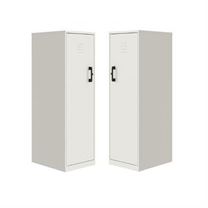 home square 2 piece metal personal locker cabinet set with 4 shelf in white