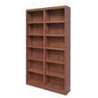 Home Square 2 Piece Tall 12-shelf Double Wide Wood Bookcase Set in Dry Oak
