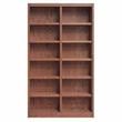 Home Square 2 Piece Tall 12-shelf Double Wide Wood Bookcase Set in Dry Oak