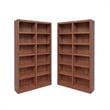 Home Square 2 Piece Tall 12-shelf Double Wide Wood Bookcase Set in Dry Oak