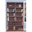 Home Square 2 Piece Tall 12-shelf Double Wide Wood Bookcase Set in Cherry