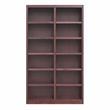 Home Square 2 Piece Tall 12-shelf Double Wide Wood Bookcase Set in Cherry