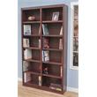 Home Square 2 Piece Tall 12-shelf Double Wide Wood Bookcase Set in Cherry