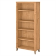 Home Square 2 Piece Engineered Wood Bookcase Set with 5 Shelf in Maple Cross
