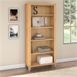 Home Square 2 Piece Engineered Wood Bookcase Set with 5 Shelf in Maple Cross