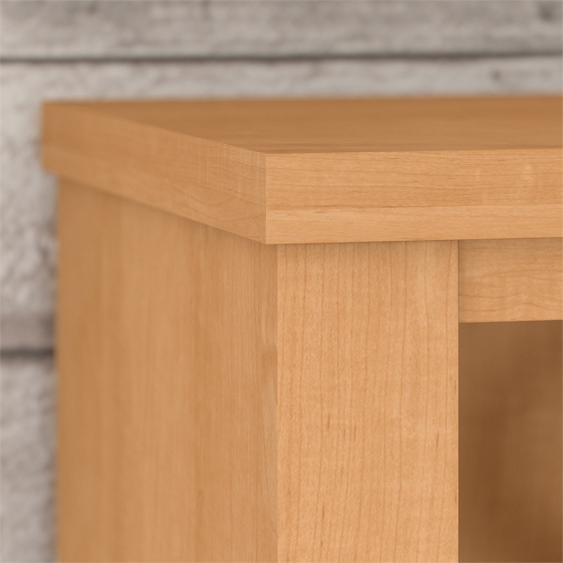 Home Square 2 Piece Engineered Wood Bookcase Set with 5 Shelf in Maple Cross