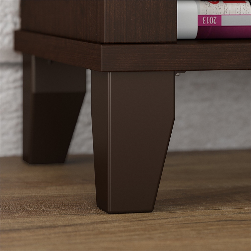 Home Square 2 Piece Engineered Wood Bookcase Set with 5 Shelf in Mocha Cherry