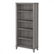 Home Square 2 Piece Engineered Wood Bookcase Set with 5 Shelf in Platinum Gray