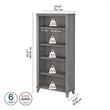 Home Square 2 Piece Engineered Wood Bookcase Set with 5 Shelf in Platinum Gray