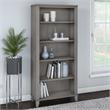 Home Square 2 Piece Engineered Wood Bookcase Set with 5 Shelf in Platinum Gray