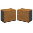 Home Square 2 Piece Wood Filing Cabinet Set with 2 Drawer in Natural Cherry