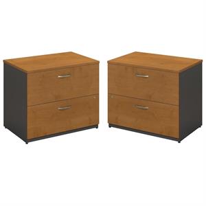 home square 2 piece wood filing cabinet set with 2 drawer in natural cherry