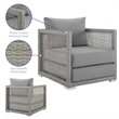 Home Square 2 Piece PE Wicker Rattan Patio Chair Set in Gray