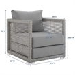 Home Square 2 Piece PE Wicker Rattan Patio Chair Set in Gray