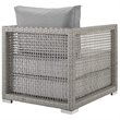 Home Square 2 Piece PE Wicker Rattan Patio Chair Set in Gray