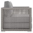 Home Square 2 Piece PE Wicker Rattan Patio Chair Set in Gray
