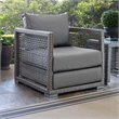 Home Square 2 Piece PE Wicker Rattan Patio Chair Set in Gray