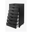 Home Square 2 Piece Composite Wood Halifax Cabinet Set with 7 Drawer in Black