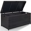 Home Square 2 Piece UV-resistant Resin Wicker Patio Deck Box Set in Brown
