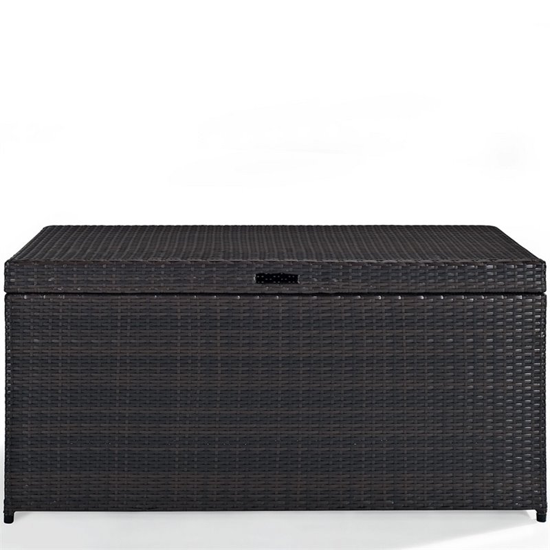 Home Square 2 Piece UV-resistant Resin Wicker Patio Deck Box Set in Brown